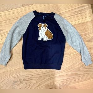 Janie & Jack Bulldog Sweater Cotton Boys Sz 7 Like New